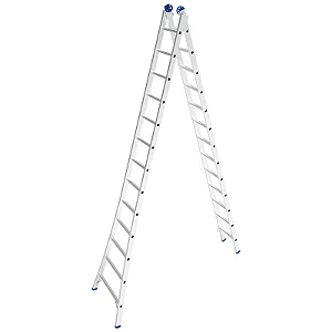 ESCADA EXTENSIVA ARTICULADA 2X13 DEGRAUS ALUMÍNIO MOR