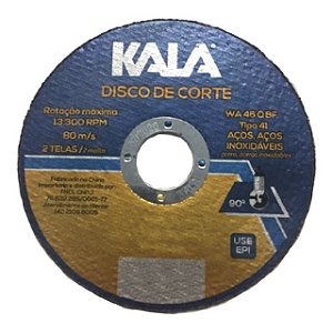 DISCO DE CORTE FINO PARA AÇO E INOX 4.1/2" X 1,0 MM KALA