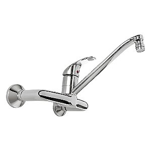 MISTURADOR MONOCROMADO PAREDE PARA COZINHA BLUKIT - BICA MÓVEL E ARTICULADOR MODELO MIX