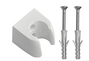 SUPORTE QUADRADO ABS BRANCO P/DUCHAS BLUKIT
