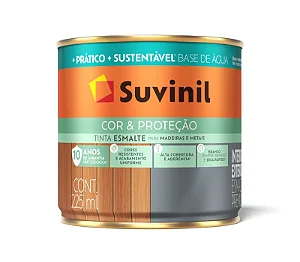 SUVINIL ESMALTE COR E PROTEÇÃO BASE ÁGUA FOSCO 225ML BRANCO