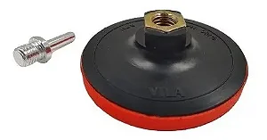 DISCO DE BORRACHA COM VELCRO 4 POLEGADAS PARA LIXADEIRA E FURADEIRA COM ADAPTADOR