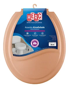 ASSENTO SANITÁRIO OVAL ALMOFADADO PRIME HERC CARAMELO