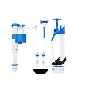 KIT COMPLETO UNIVERSAL PARA CAIXA ACOPLADA COM ACIONAMENTO SUPERIOR E CASTELO BLUKIT