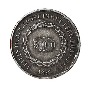 Moeda Antiga do Brasil 500 Réis 1858