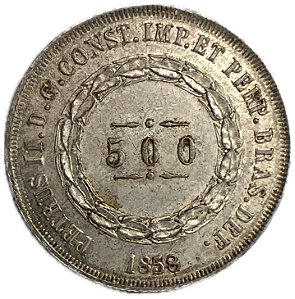 Moeda Antiga do Brasil 500 Réis 1858