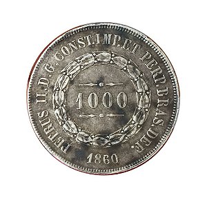 Moeda Antiga do Brasil 1000 Réis 1860