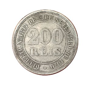 Moeda Antiga do Brasil 200 Réis 1884