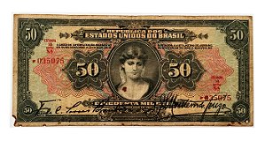 Cédula Antiga do Brasil 50 Mil Réis 1927