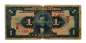 Cédula Antiga do Brasil 1 Mil Réis 1919