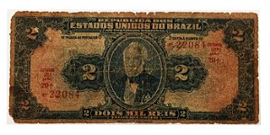 Cédula Antiga do Brasil 2 Mil Réis 1919