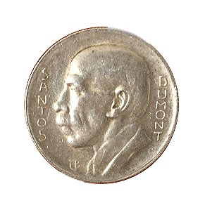 Moeda Antiga do Brasil 5000 Réis 1936 - Santos Dumont