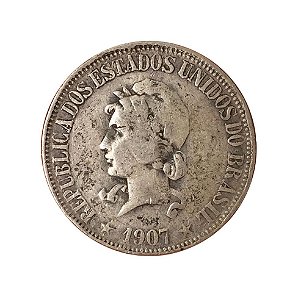 Moeda Antiga do Brasil 1000 Réis 1907