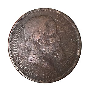 Moeda Antiga do Brasil 40 Réis 1873 - D. Pedro II