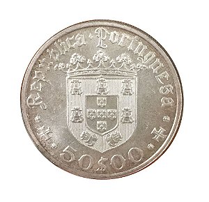 Moeda Antiga de Portugal 50 Escudos 1968 - Pedro Alvares Cabral