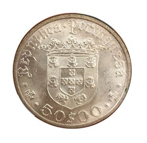 Moeda Antiga de Portugal 50 Escudos 1968 - Pedro Alvares Cabral