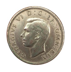 Moeda Antiga da Inglaterra Half Crown 1948 - George VI