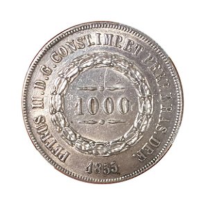 Moeda Antiga do Brasil 1000 Réis 1855