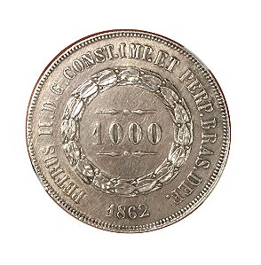Moeda Antiga do Brasil 1000 Réis 1862