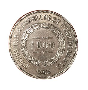 Moeda Antiga do Brasil 1000 Réis 1862