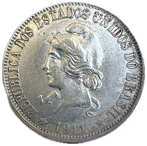Moeda Antiga do Brasil 2000 Réis 1911