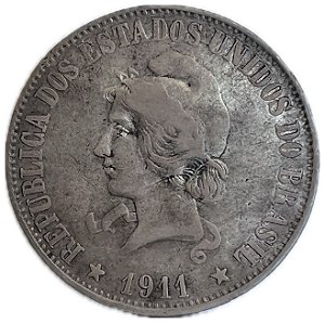Moeda Antiga do Brasil 2000 Réis 1911