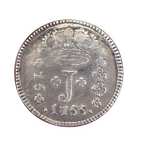 Moeda Antiga do Brasil 75 Réis 1755 R - SÉRIE J