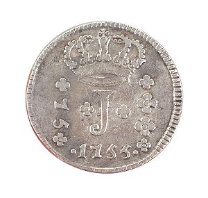 Moeda Antiga do Brasil 75 Réis 1755 R - SÉRIE J