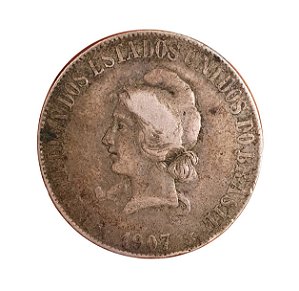 Moeda Antiga do Brasil 2000 Réis 1907