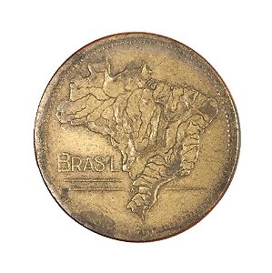 Moeda Antiga do Brasil 2 Cruzeiros 1945 - Mapa do Brasil