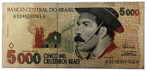 Cédula Antiga do Brasil 5000 Cruzeiros Reais 1993