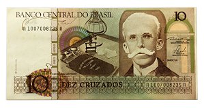 Cédula Antiga do Brasil 10 Cruzados 1986