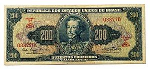 Cédula Antiga do Brasil 200 Cruzeiros 1961