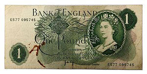 Cédula Antiga da Inglaterra 1 Pound 1970-1977