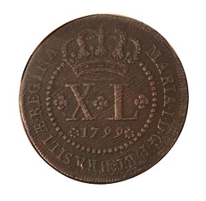 Moeda Antiga do Brasil XL Réis 1799