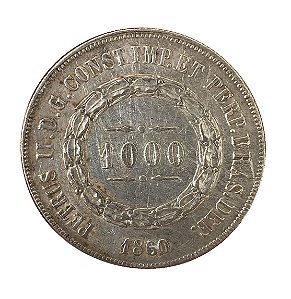 Moeda Antiga do Brasil 1000 Réis 1860