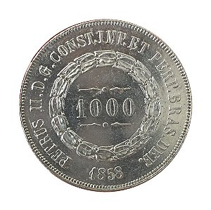 Moeda Antiga do Brasil 1000 Réis 1858