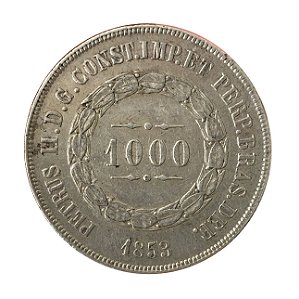 Moeda Antiga do Brasil 1000 Réis 1853