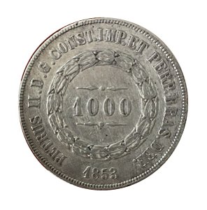 Moeda Antiga do Brasil 1000 Réis 1853