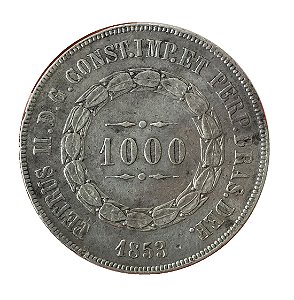 Moeda Antiga do Brasil 1000 Réis 1853