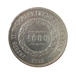 Moeda Antiga do Brasil 1000 Réis 1853