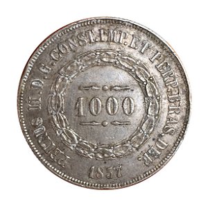 Moeda Antiga do Brasil 1000 Réis 1857