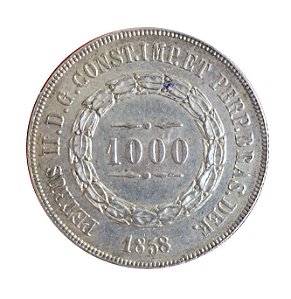 Moeda Antiga do Brasil 1000 Réis 1858