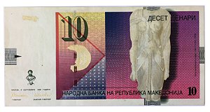 Cédula Antiga da Macedônia 10 Denari 1996