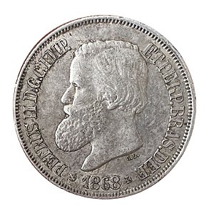 Moeda Antiga do Brasil 500 Réis 1868 - C.L.