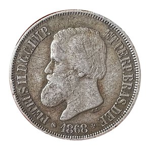 Moeda Antiga do Brasil 500 Réis 1868 - C.L.