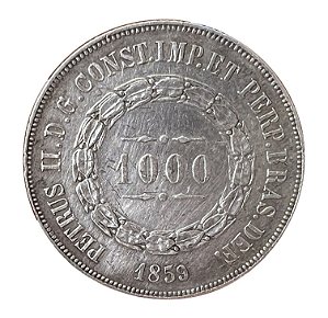 Moeda Antiga do Brasil 1000 Réis 1859