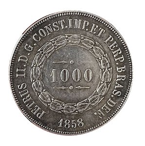 Moeda Antiga do Brasil 1000 Réis 1858