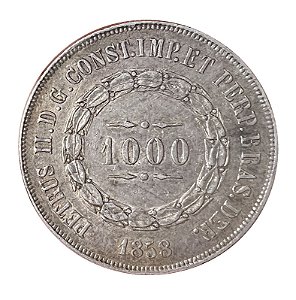 Moeda Antiga do Brasil 1000 Réis 1858