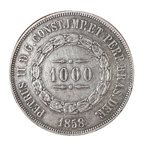 Moeda Antiga do Brasil 1000 Réis 1858